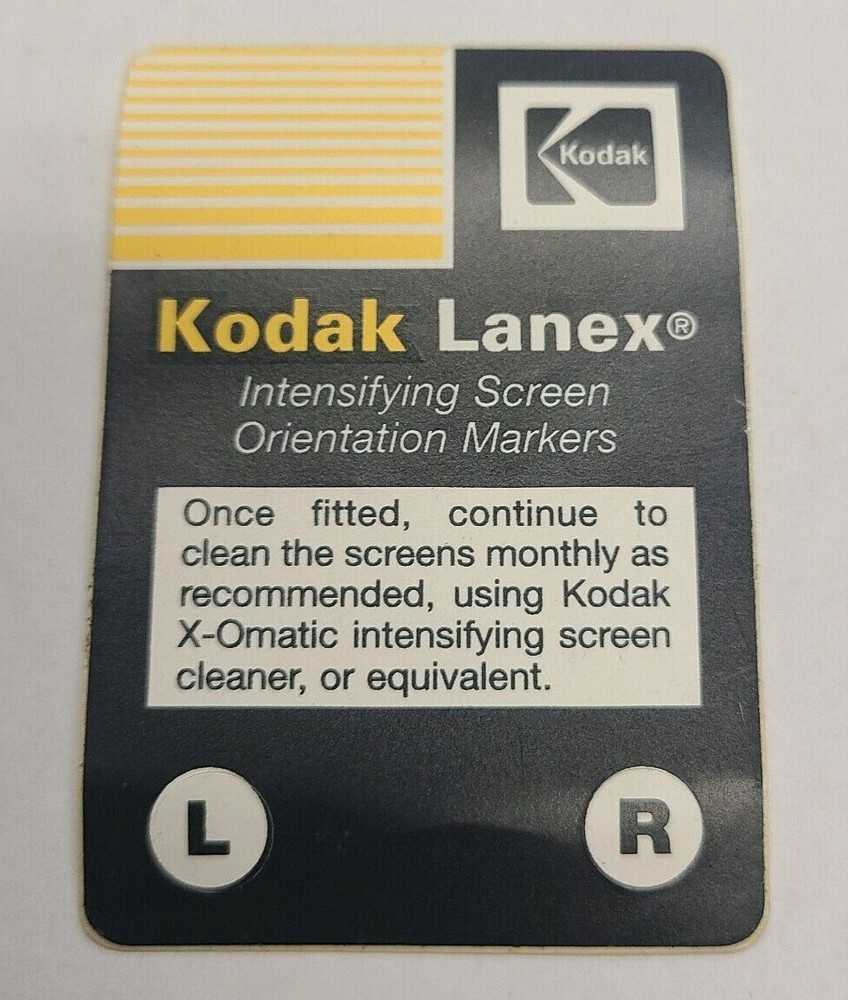 Kodak Lanex Intensifying Screen Orientation Markers