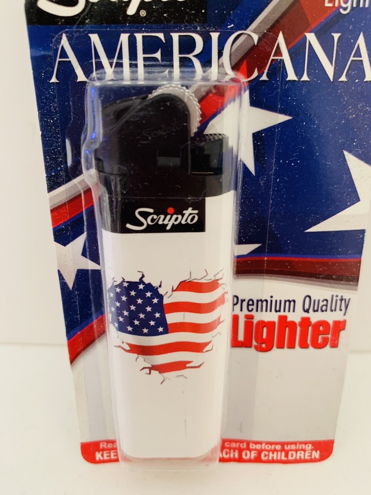 Scripto Americana Premium Quality Lighter *American Flag Heart Design*