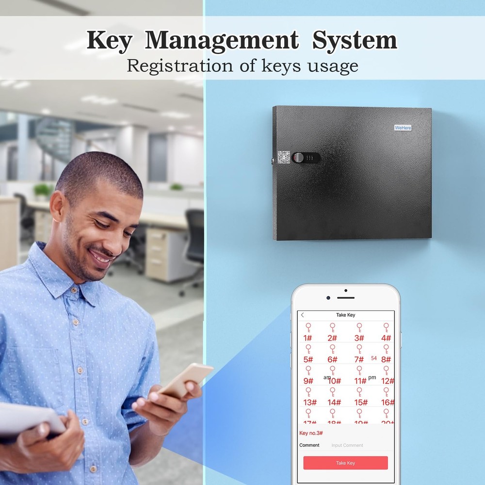 Key Lock Box Wall Mount 16 Cabinet with Combination & Tags Digital Code