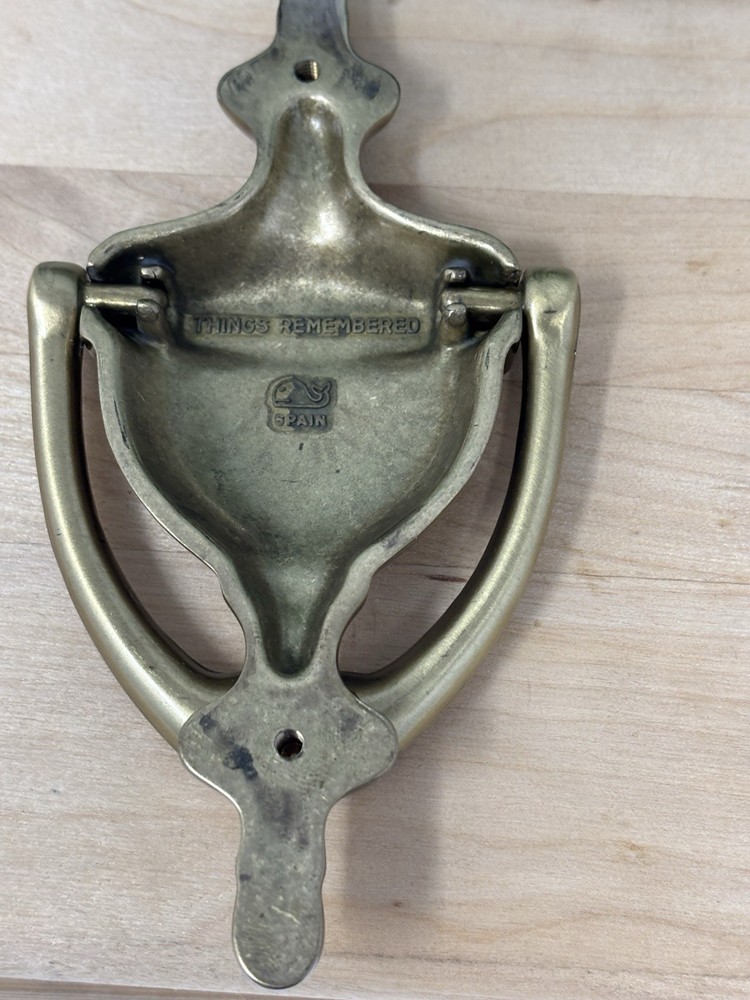 Solid Brass Door Knocker Engraved “FRANKART” Things Remembered W/Hardware Vtg
