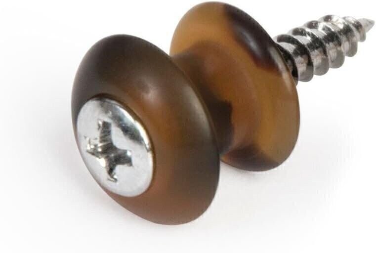 Waverly Guitar Strap Button, Dark Tortoise Button, Chrome Screw