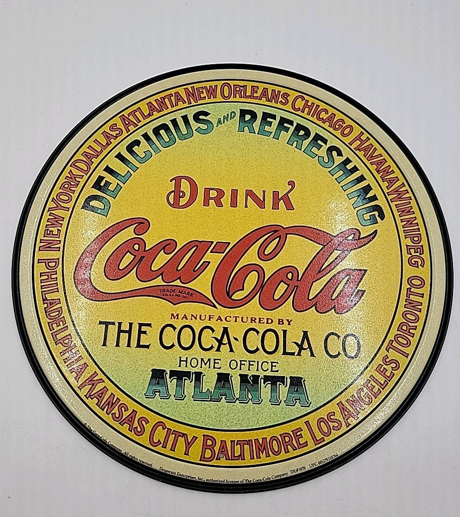 Coca-Cola Round Tin Sign 11.5" Advertisment Metal