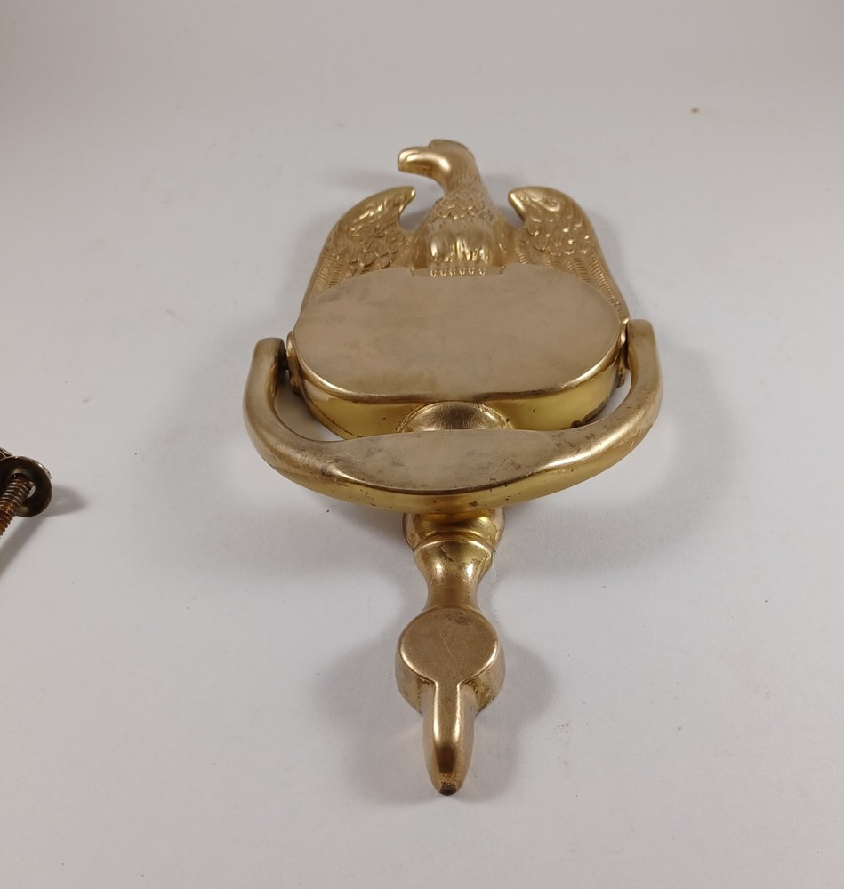 Vintage Solid Brass Eagle Door Knocker, 8" X 4" U.S.A