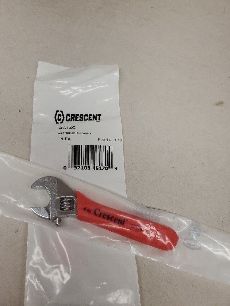 Crescent AC14C Adjustable Wrench 4" Cush Grip Chrome  red handle