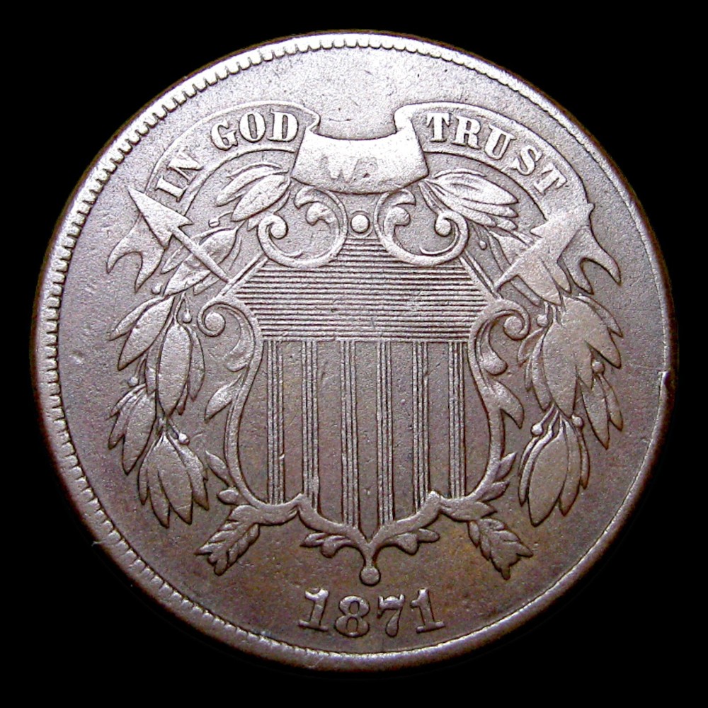 1871 Two Cent Piece 2cp ---- Nice Coin ---- #669R