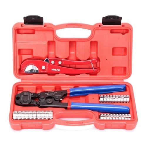PEX Cinch Tool with Ratchet & Removal Function, 20PCS 1/2" & 10PCS 3/4" Clamps,
