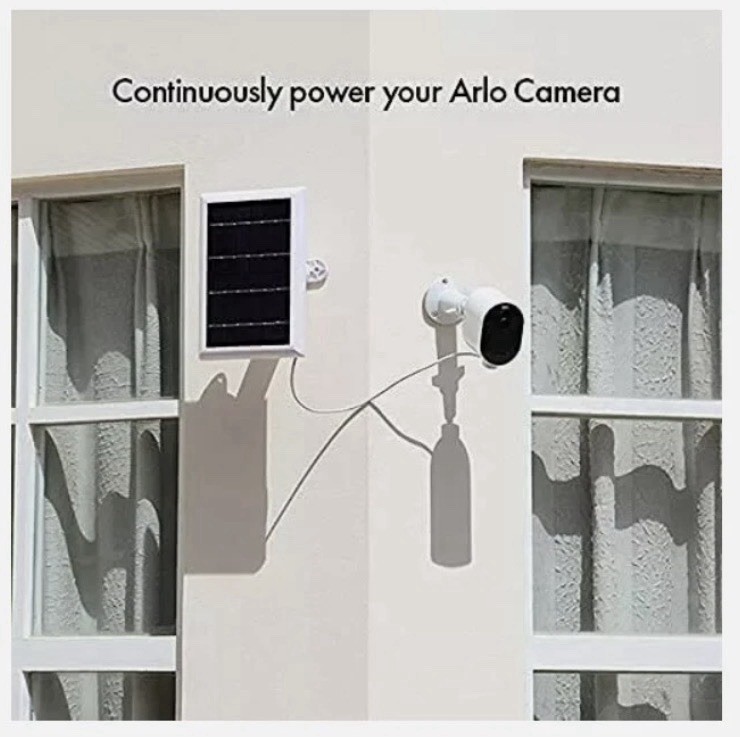 Wasserstein 2W 5 Volt Solar Panel 4m Cable for Arlo Ultra 2 Models 2 Pack White