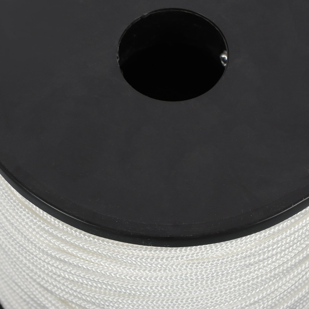 1/8 in White Dacron Polyester Cord - 500 Foot Spool Industrial Solid Braid Rope