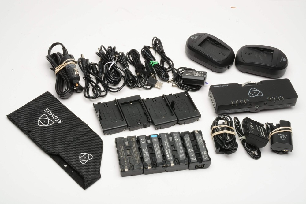 Atomos Power Station Video Dual Battery System w/4Batts, AC/DC charging bundle