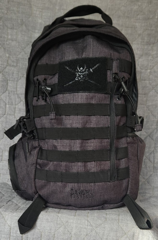 EUC Samurai Tactical Day Pack Backpack in Black/Gray Heather