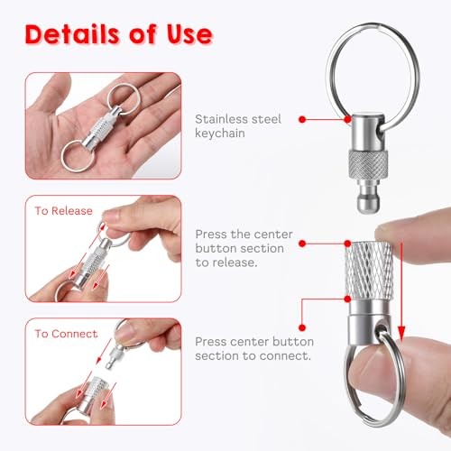 LLOUSSAK Quick Release Keychain for Men, Detachable Key Ring Quick Release,