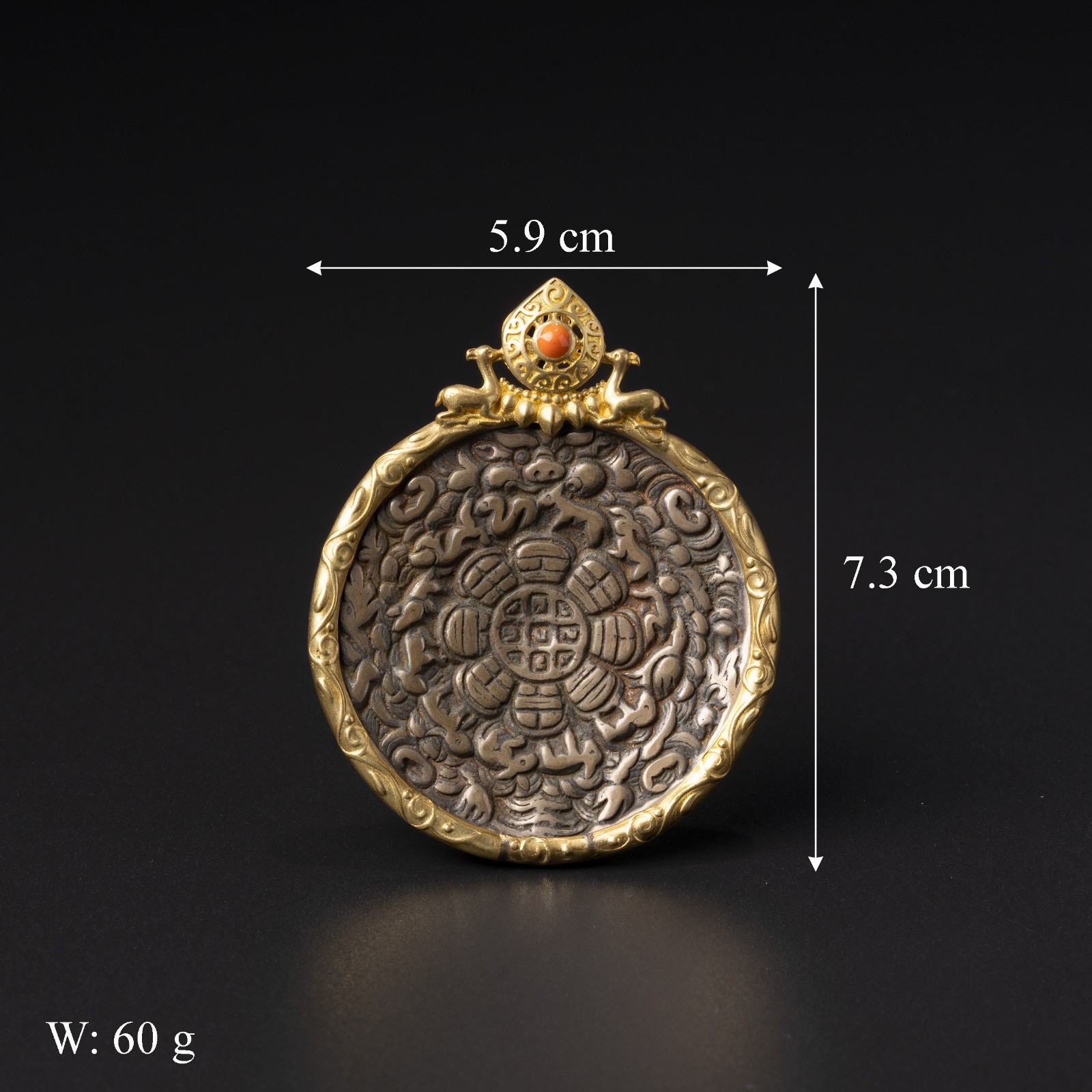 Antique Tibetan Bronze Amulet Pendant