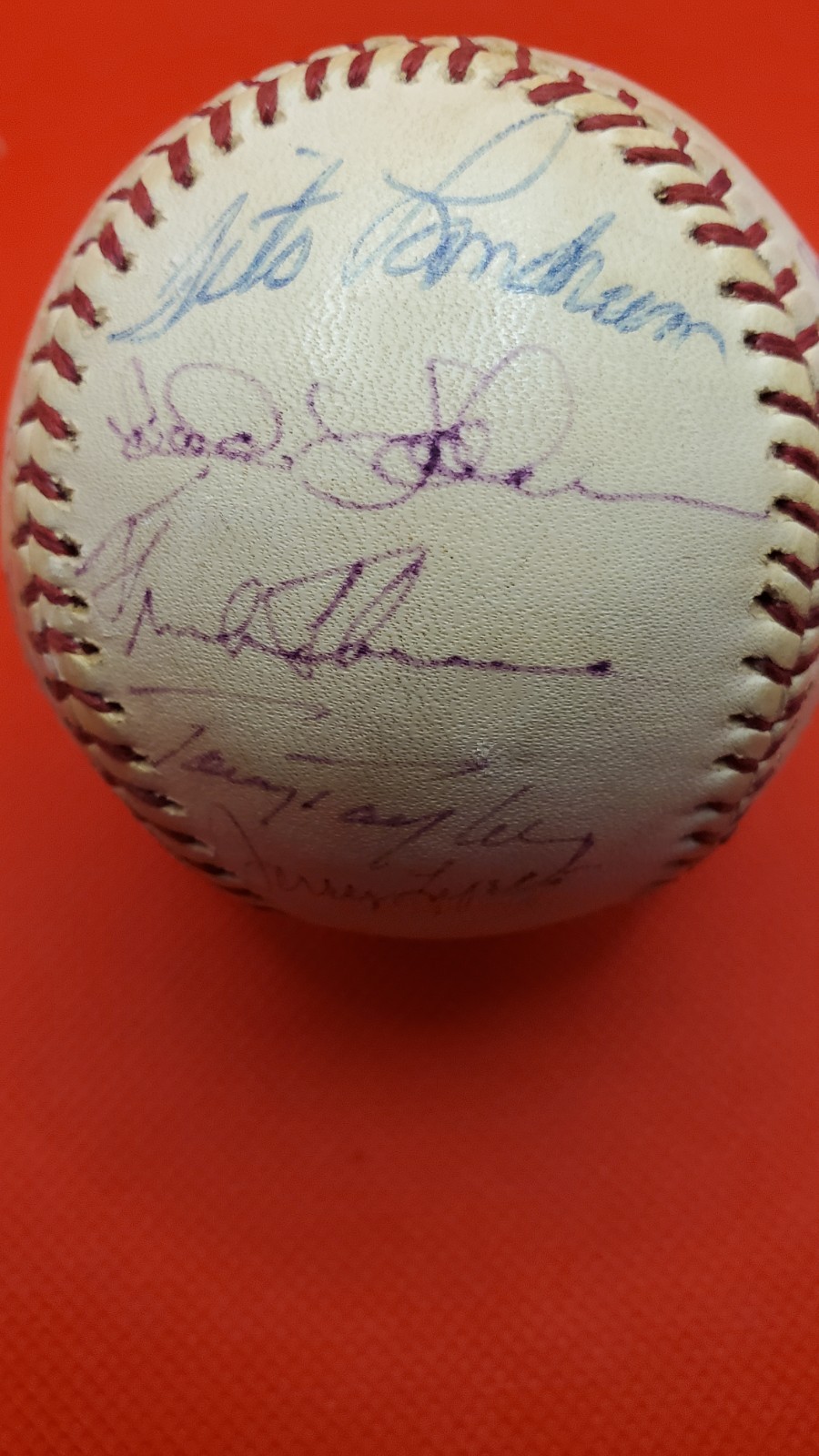 Gary Carter, Enos Slaughter, Gary Templeton Signed Baseball - Beckett - HOF