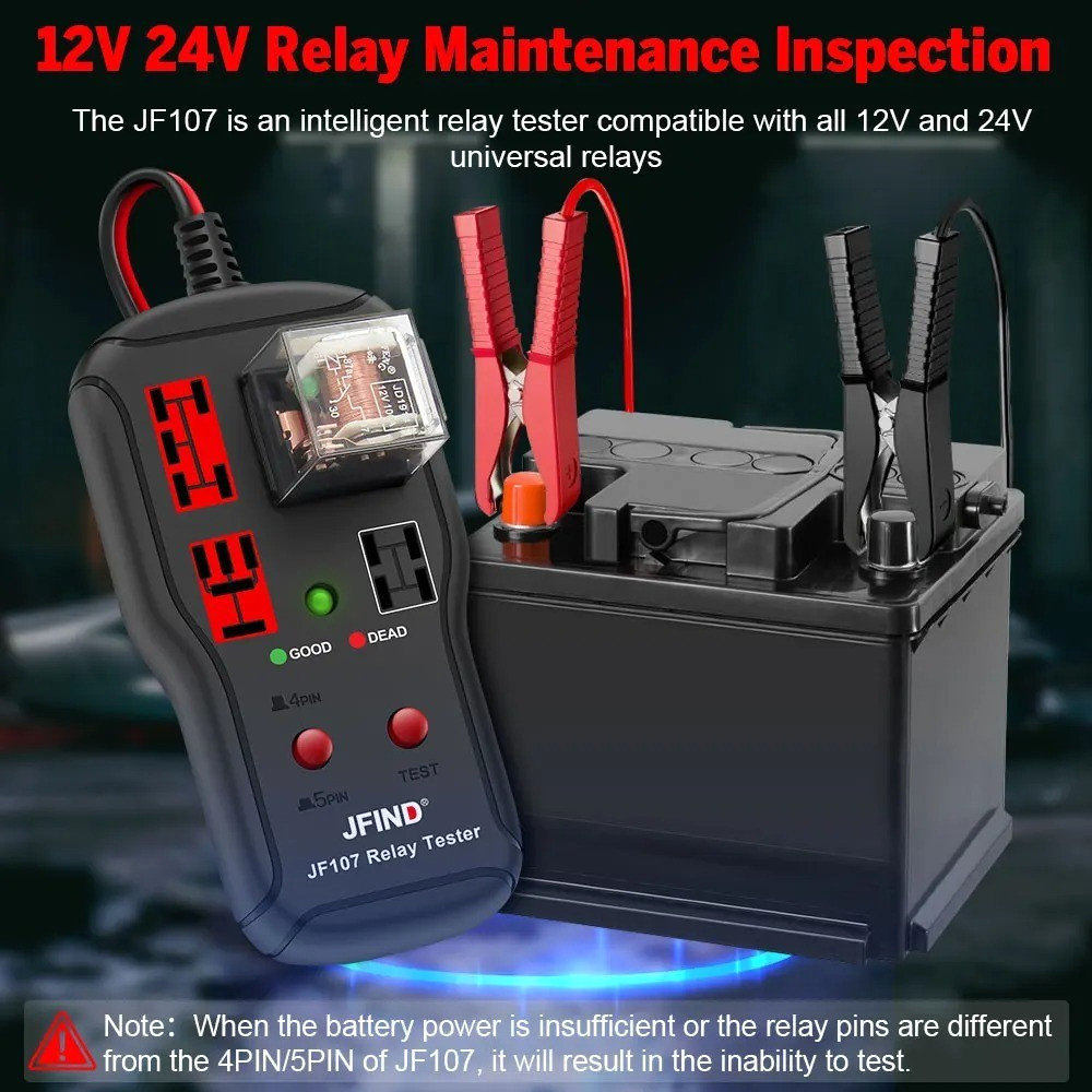 Universal 12V 24V Automotive Relay Tester Car Circuit Battery Voltage Checker To