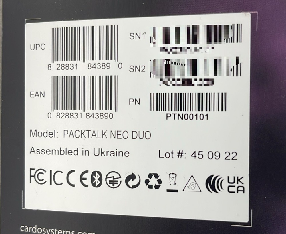 **NEW** Cardo PackTalk NEO DUO Communication System Bluetooth JBL