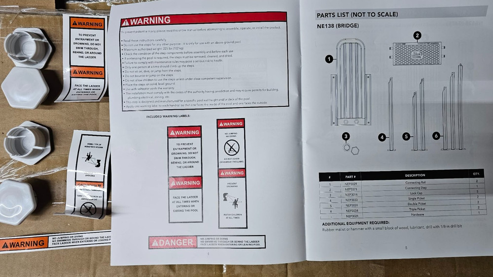 Bluewave Easy Pool Step Entry System, Only the Bridge Unit, NE138 Bridge