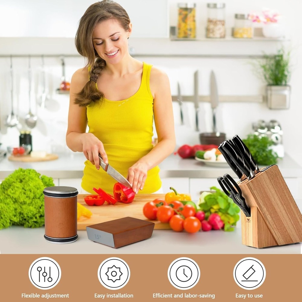 Diamond Rolling Knife Sharpener Set 15° and 20° Magnetic Base Sharpening System