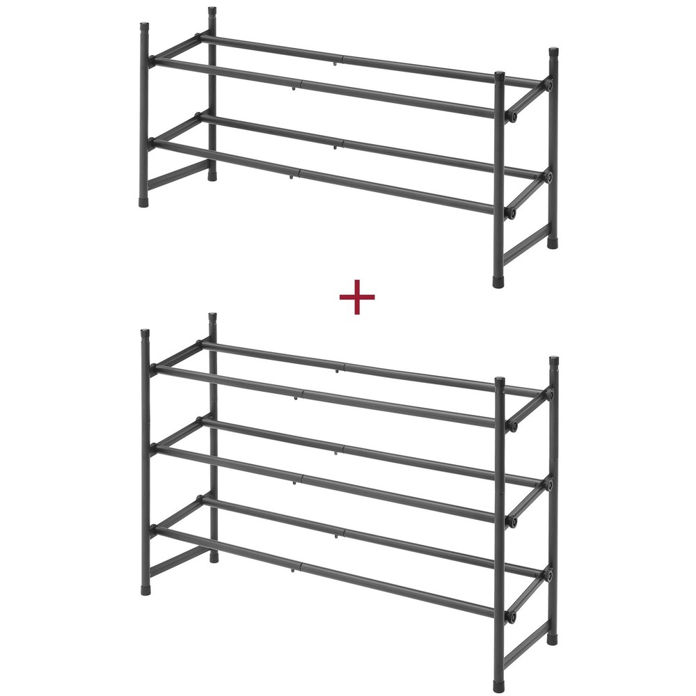 Expandable Shoe Rack for Closet 2 Tier, 28“-41“ Adjustable & Stackable Shoe S...