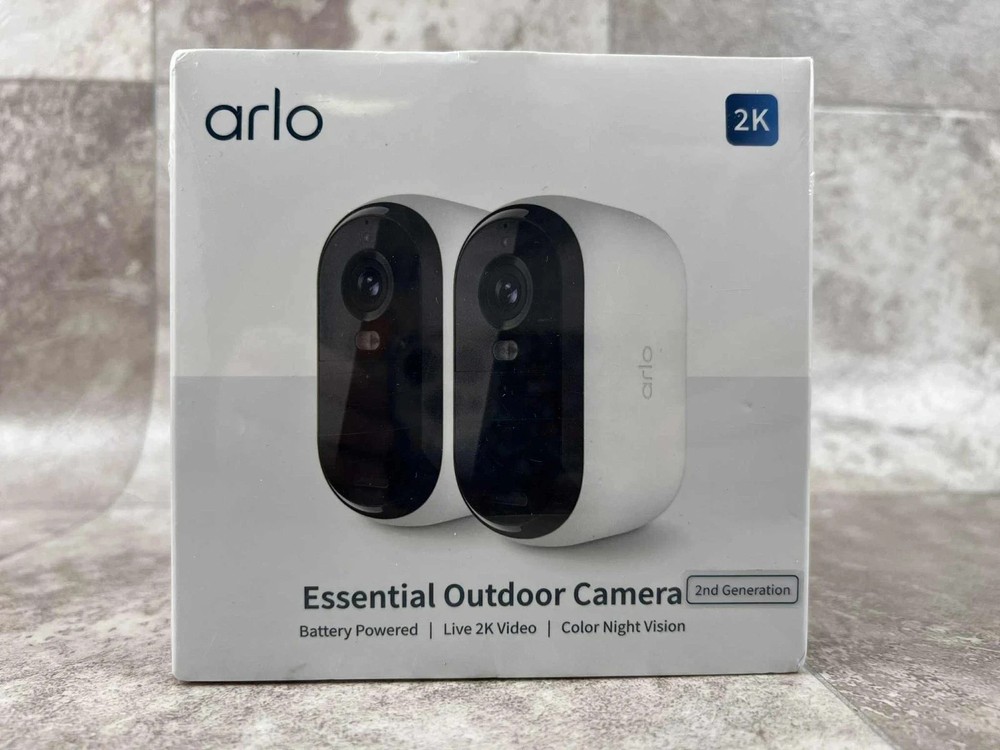 Arlo Essential Security Camera 2K | Outdoor-Indoor | 2nd Gen 2 pack