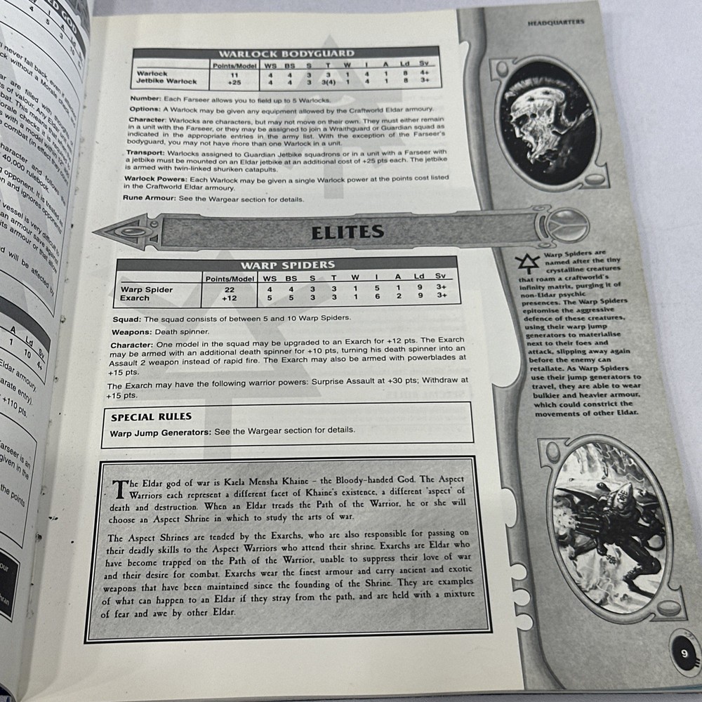 Warhammer 40K Classic Eldar Codex Army Book 1999