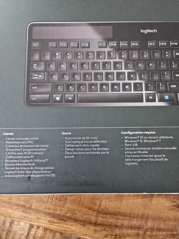 LOGITECH SOLAR KEYBOARD AND MOUSE MK750 NEW OPEN BOX read