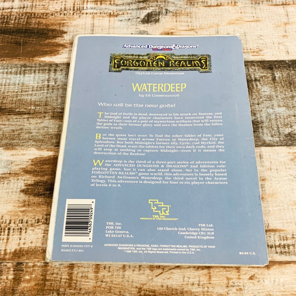 Advanced Dungeons & Dragons Adventure Module FRE3 Waterdeep - TSR 9249