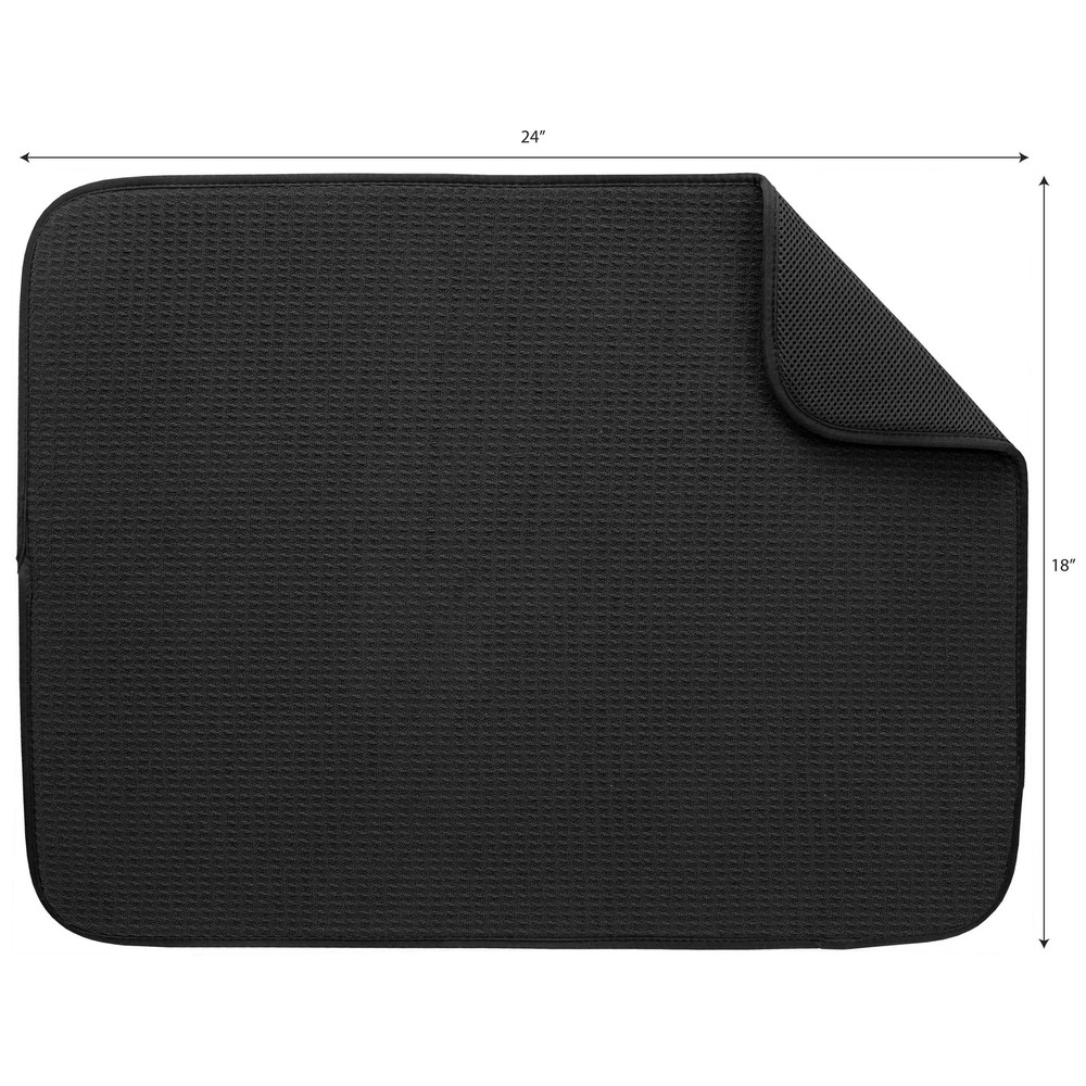 Mainstays Microfiber Dish Drying Mat Black