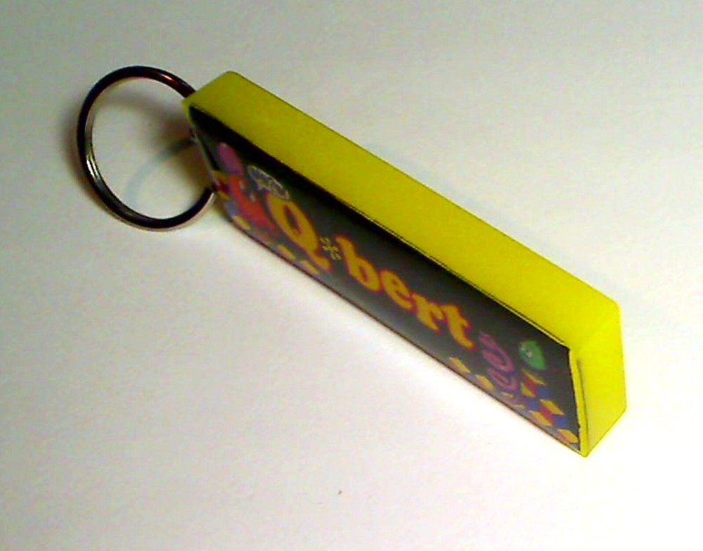 Q-Bert Arcade Marquee Coin Door accessory Keychain