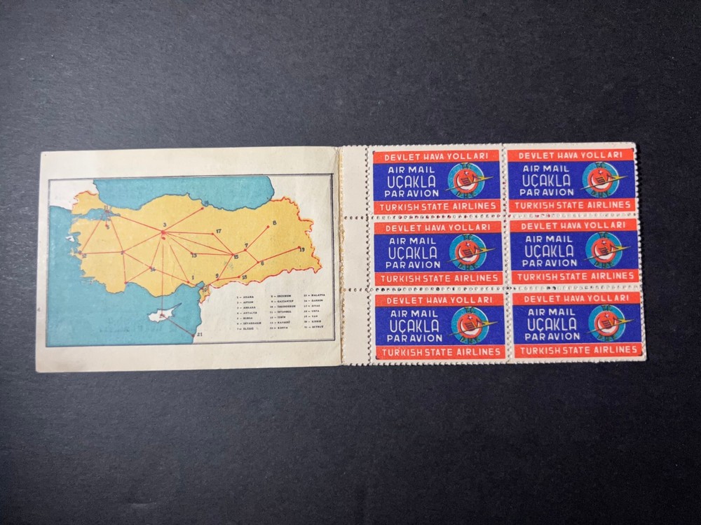 Turkey Folded Stamp Booklet Airmail Advertisement