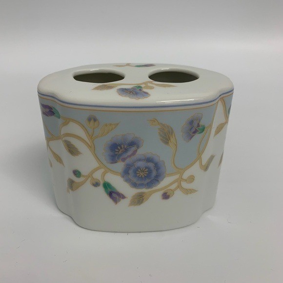 San Francisco Glory Floral Porcelain Toothbrush Holder Trinket Tray/Soap Dish