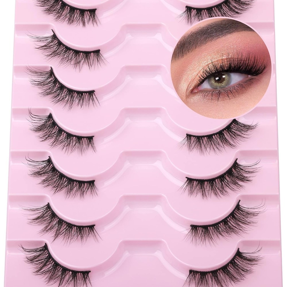 Half Lashes Natural Looking Cat Eye Accent Eyelashes Multi-layers...