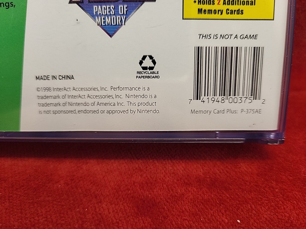 Nintendo 64 Memory Card Plus with Case - READ