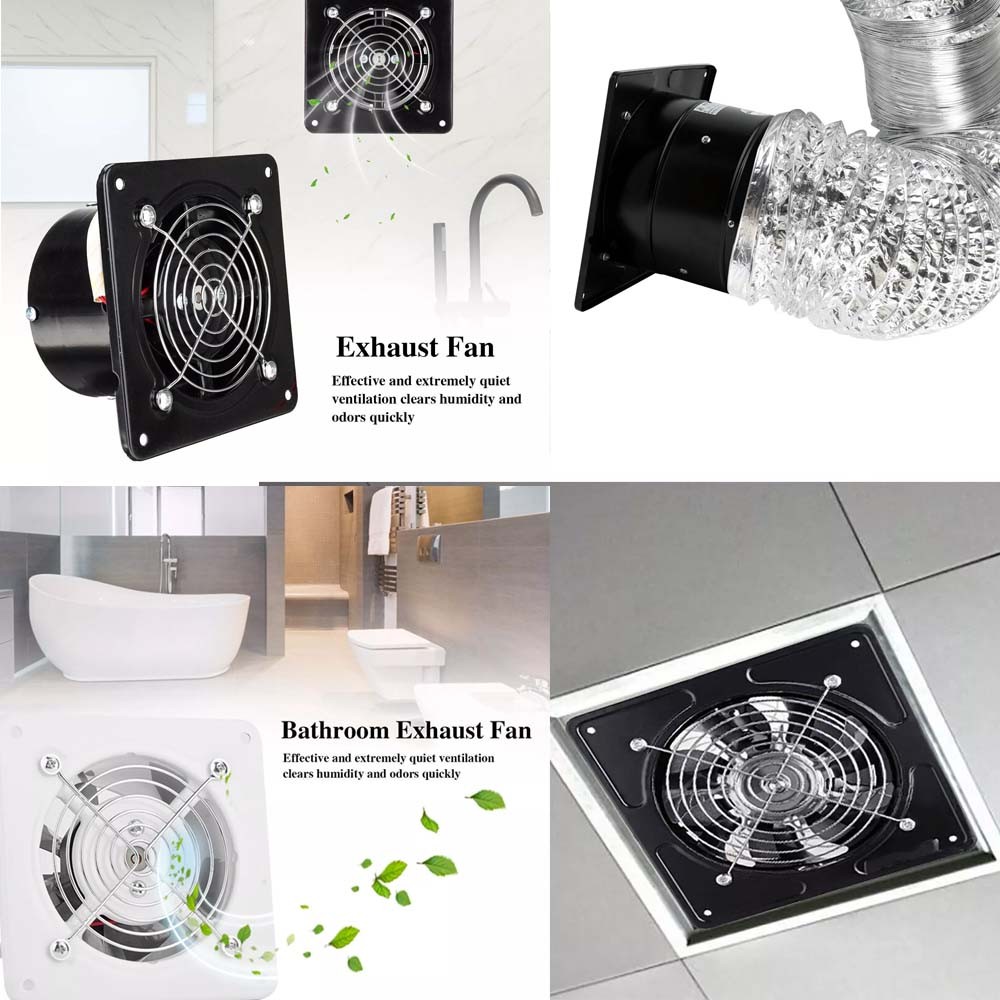 4" Window Exhaust Wall Mounted Ventilation Extractor Fans with Backdraft Damper