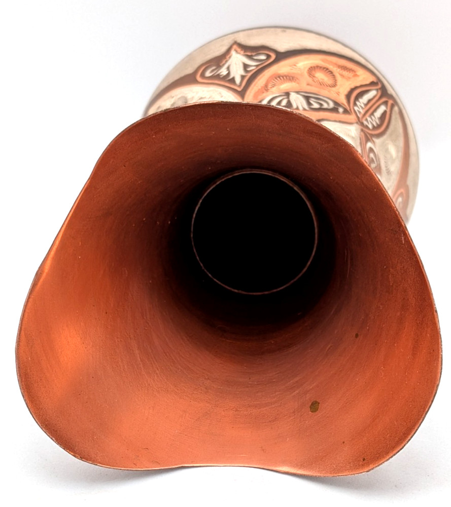 Turkish Etched Copper Vase