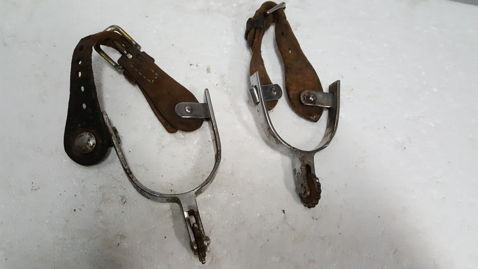 Vintage Kelly Rodeo Riding Cowboy Spurs leather straps Western decor authentic