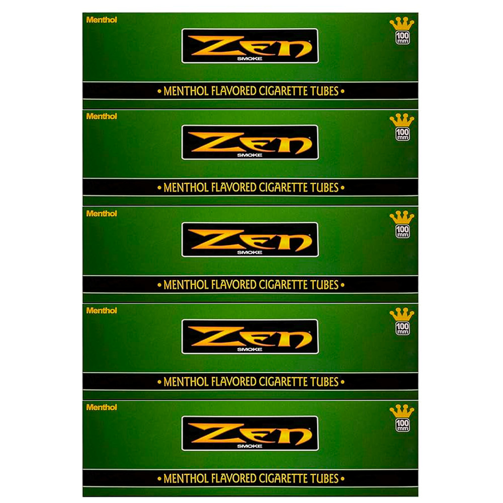 ZEN Cigarette Filter Tubes - Long's (100mm) Menthol Filter Tubes - 200ct 5 Boxes