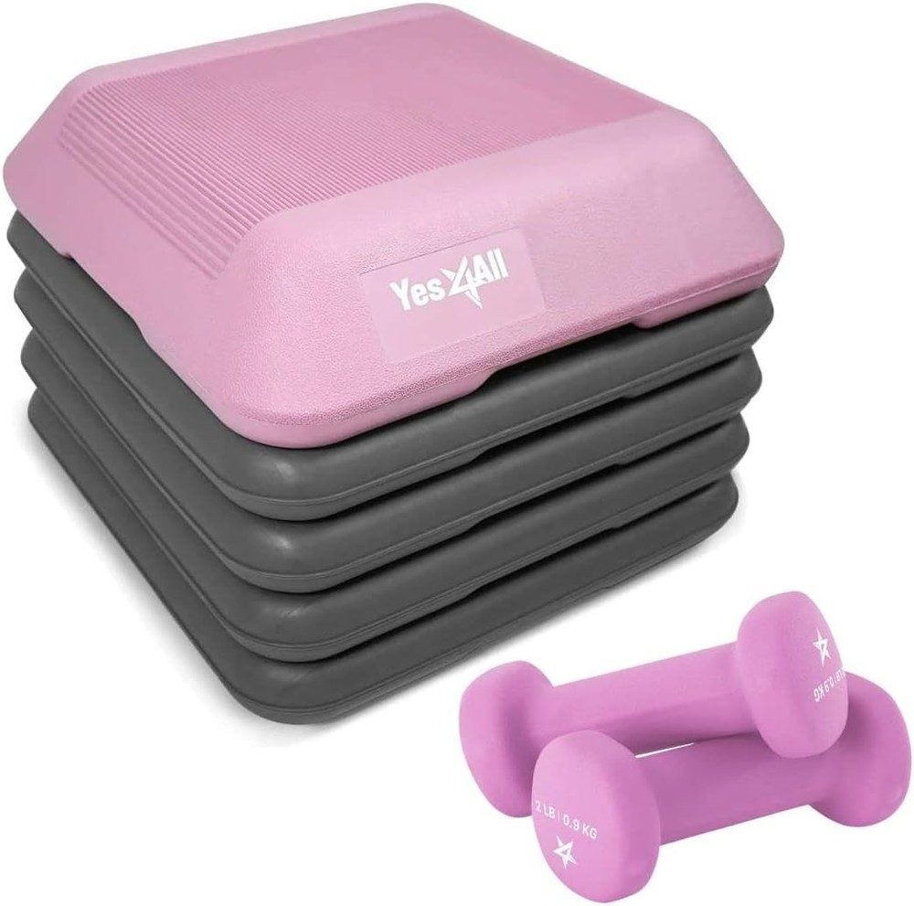 High Arobic Step Platform & Stackable Risers Adjustable 4"/6"/8"/10"/12" Height