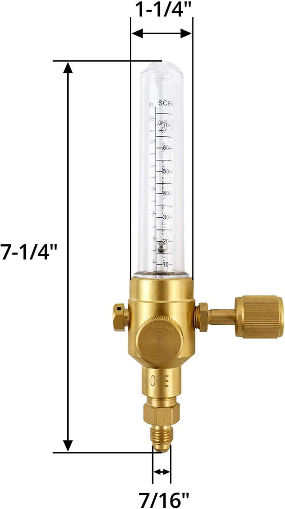1/4” Flare Inlet and Outlet Connection Nitrogen Flow Indicator