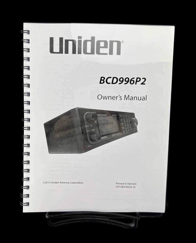 Uniden BCD996P2 Instructions Operating Manual User Guide Coil Bound