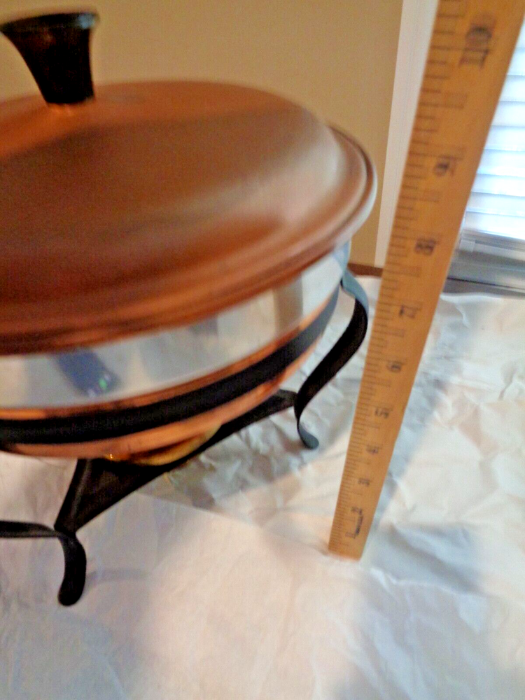 Benjamin & Medwin Copper Douro Chafing Serving Warming Double Pot Pan