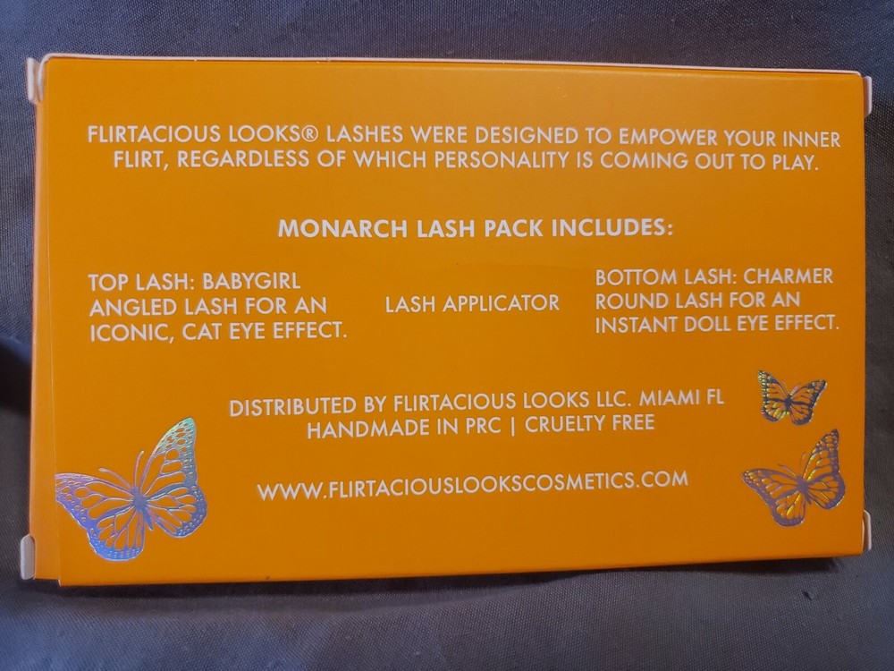 Flirtacious Looks Cosmetics Monarch lash pack MSRP $38 Boxycharm