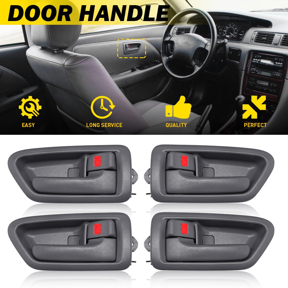 4PCS Interior Inside Inner Door Handle Full Set For Toyota Camry 1997-2001 Gray