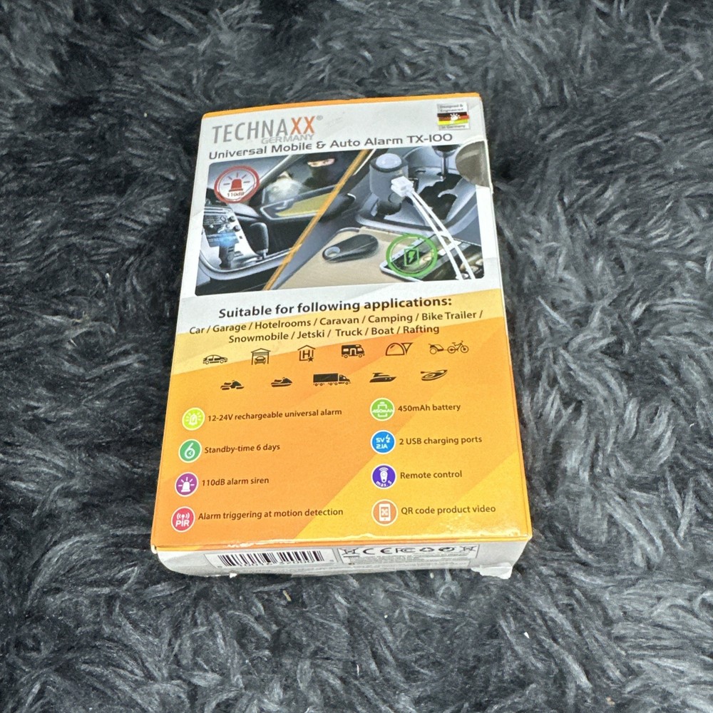 Technaxx TX-100 Car Alarm with Charging Function and PIR Motion Sensor