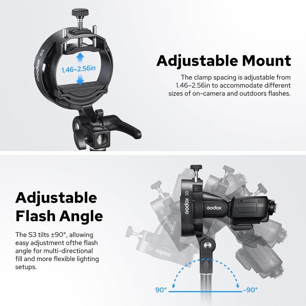 S3 Speedlite Bracket, S-Type Bracket Updated Version Bowens Mount Holder for ...