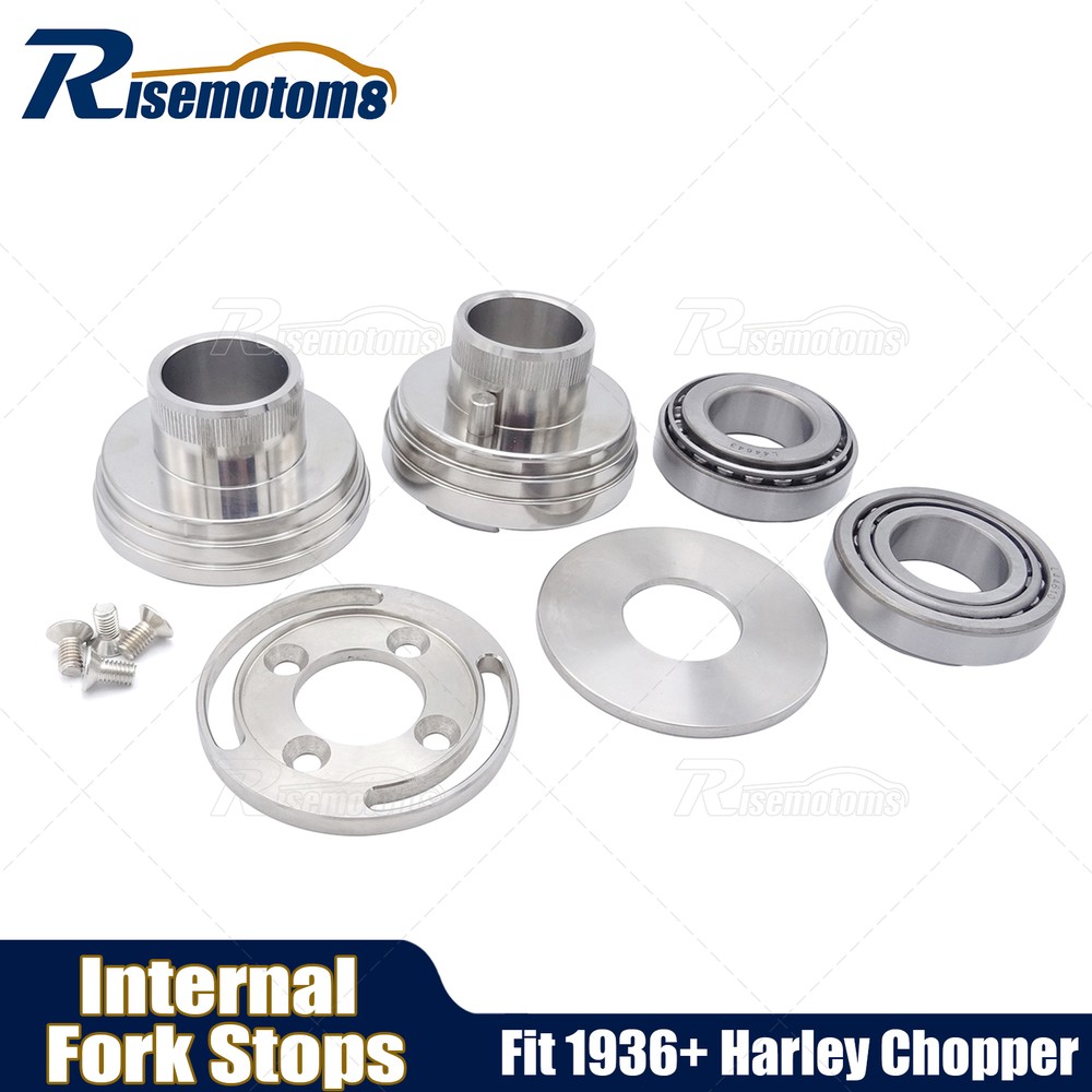 For Harley Big Twins 1936+ w/ Removable Neck Cups Integrated Internal Fork Stops