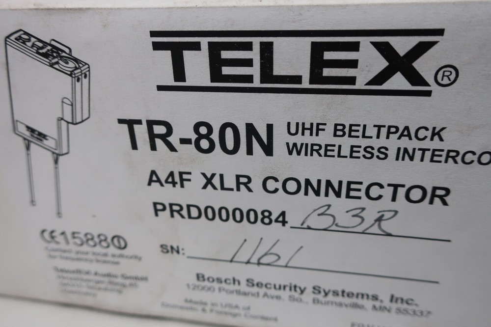 Telex TR-80N A4F XLR PRD000084B3R Wireless Intercom Beltpack