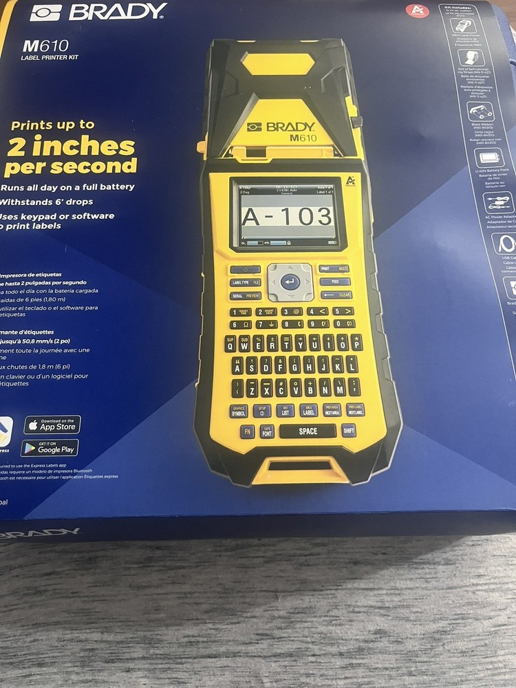 Brady M610 Handheld Label Maker With Hard Case - New