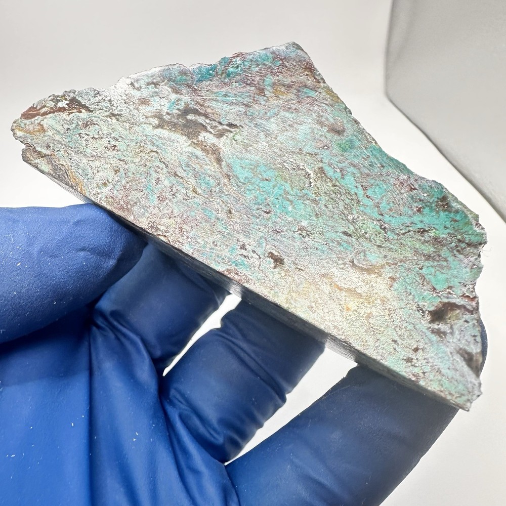 Congolese Chrysocolla Specimen - Polished Front & Base - End Cut Lapidary