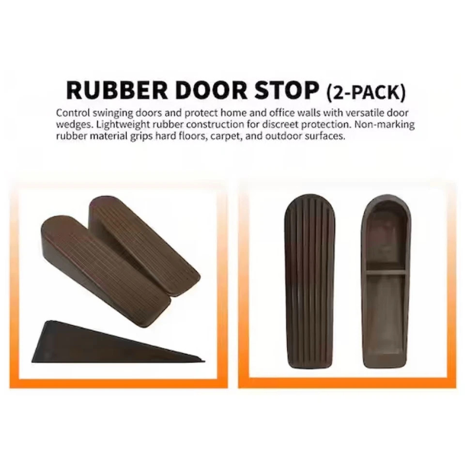 Brown Rubber Door Stops (2 per Pack)