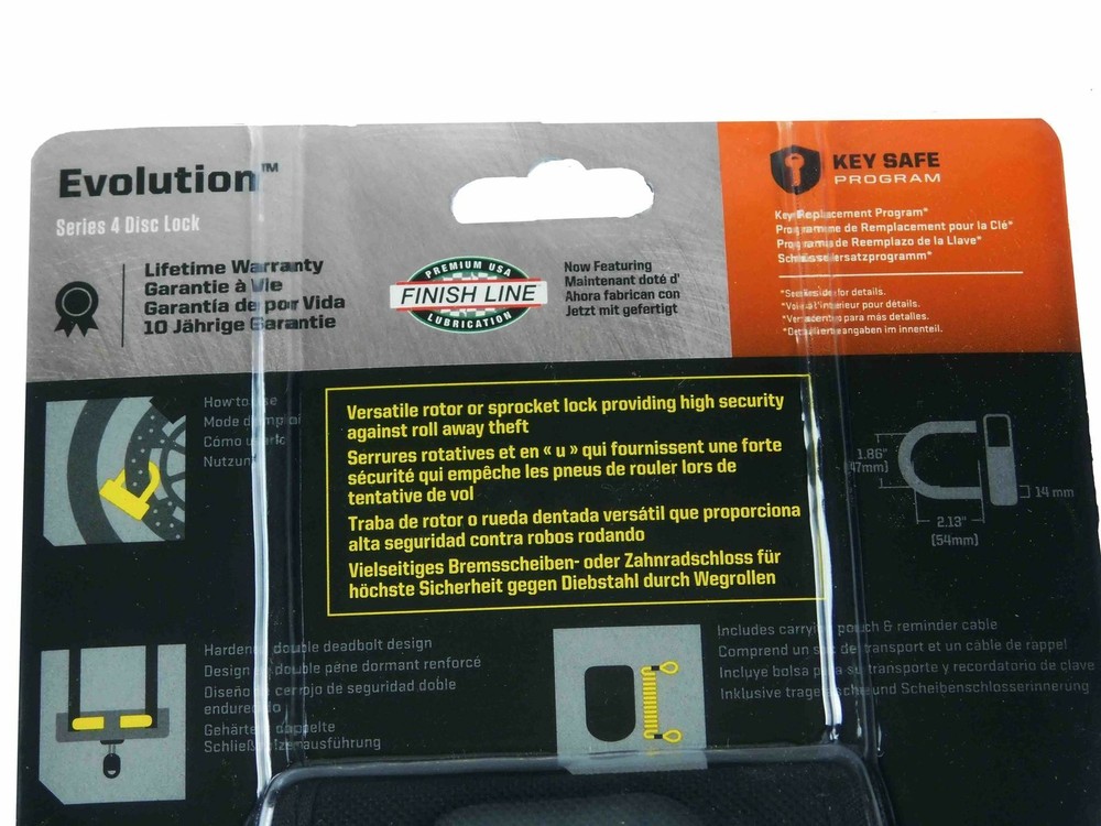 Kryptonite Evolution Series 4 Disc Lock Orange 915 w/ 5ft Integrated Chain